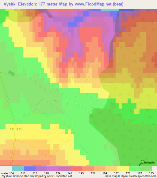 Vyshki,Russia Elevation Map