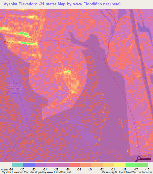 Vyshka,Russia Elevation Map