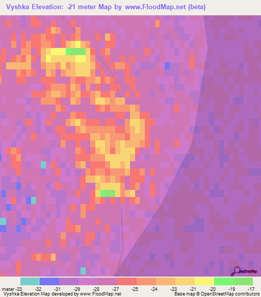 Vyshka,Russia Elevation Map