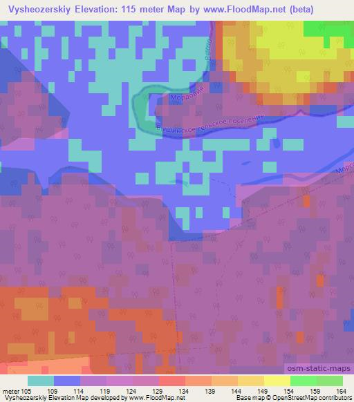 Vysheozerskiy,Russia Elevation Map