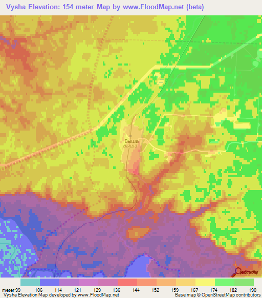 Vysha,Russia Elevation Map