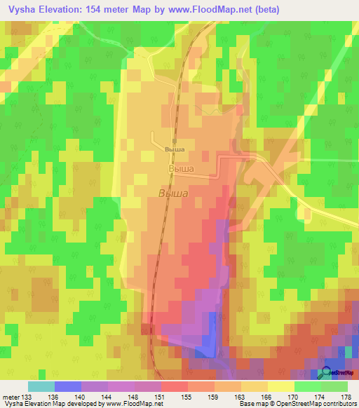 Vysha,Russia Elevation Map