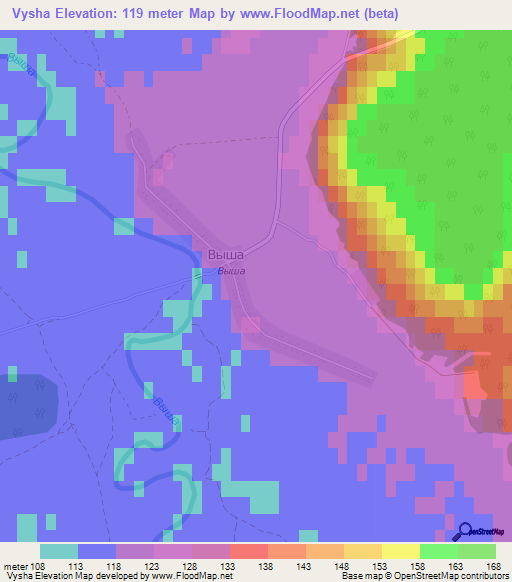 Vysha,Russia Elevation Map