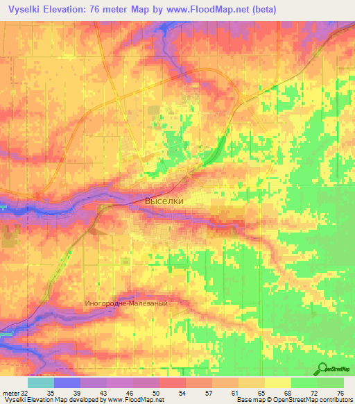 Vyselki,Russia Elevation Map