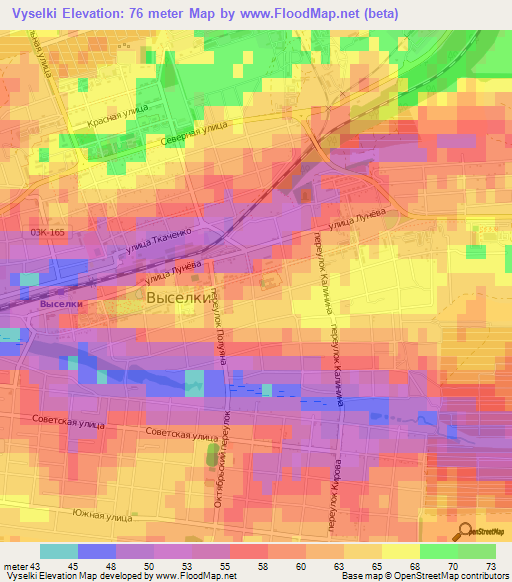 Vyselki,Russia Elevation Map