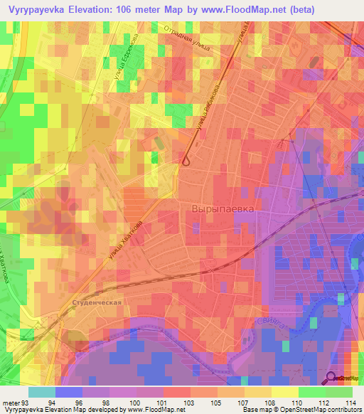 Vyrypayevka,Russia Elevation Map