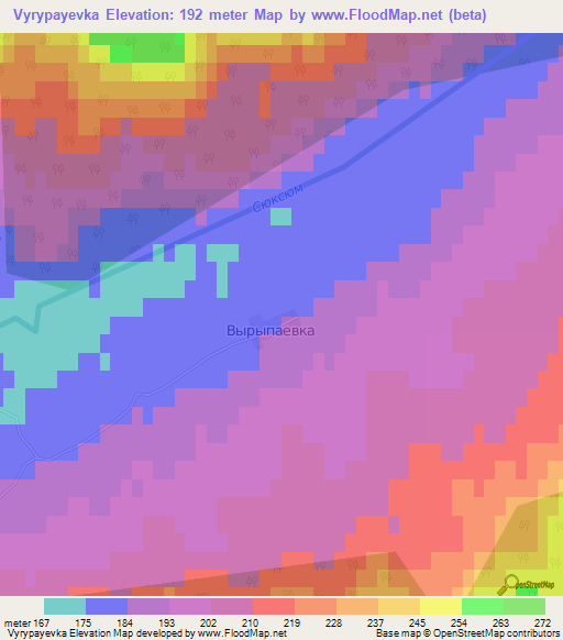 Vyrypayevka,Russia Elevation Map