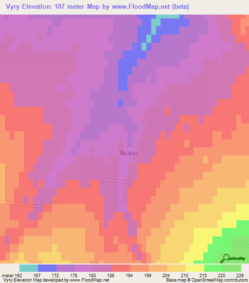 Vyry,Russia Elevation Map