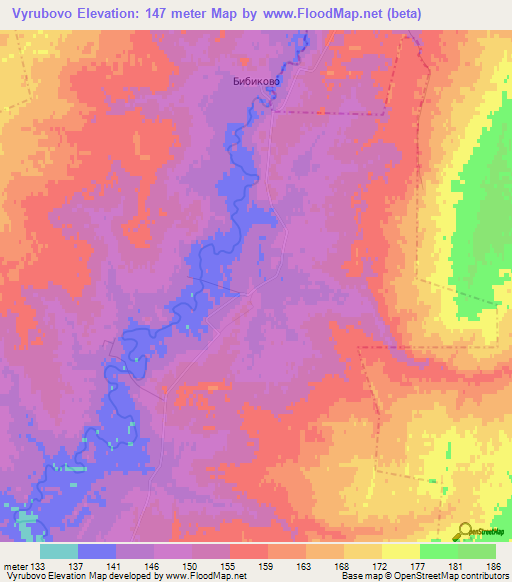 Vyrubovo,Russia Elevation Map