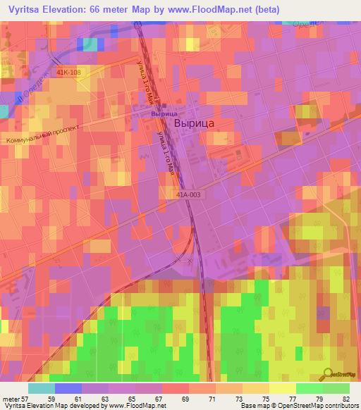 Vyritsa,Russia Elevation Map