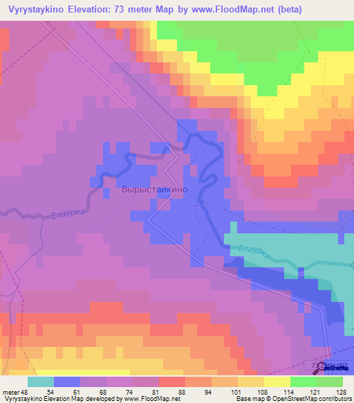 Vyrystaykino,Russia Elevation Map