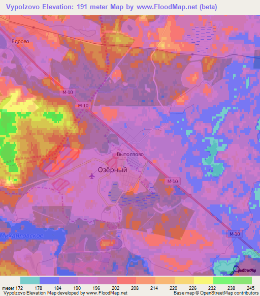 Vypolzovo,Russia Elevation Map
