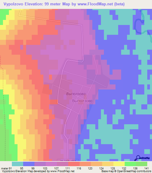 Vypolzovo,Russia Elevation Map