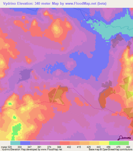 Vydrino,Russia Elevation Map