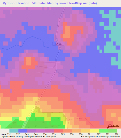 Vydrino,Russia Elevation Map