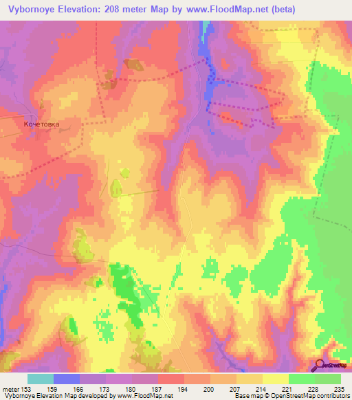 Vybornoye,Russia Elevation Map