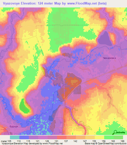 Vyazovoye,Russia Elevation Map