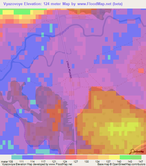 Vyazovoye,Russia Elevation Map