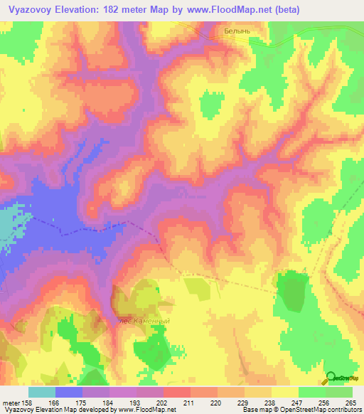 Vyazovoy,Russia Elevation Map