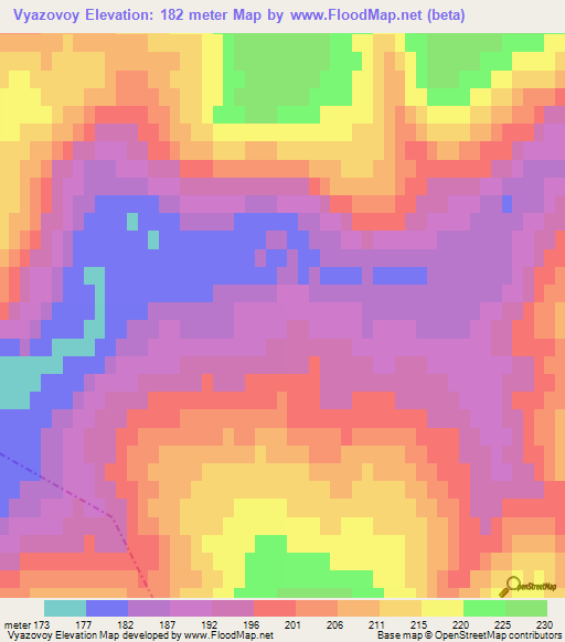 Vyazovoy,Russia Elevation Map