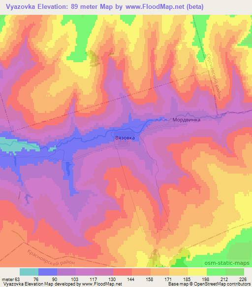 Vyazovka,Russia Elevation Map