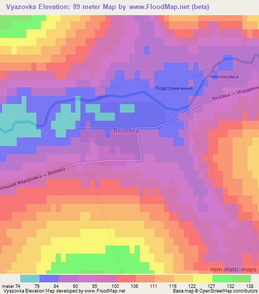 Vyazovka,Russia Elevation Map