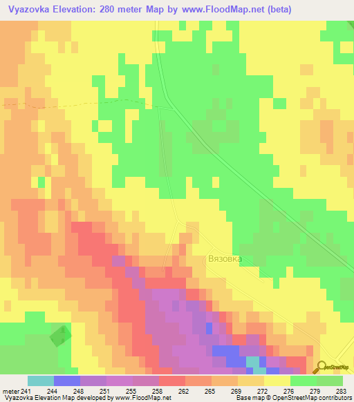 Vyazovka,Russia Elevation Map