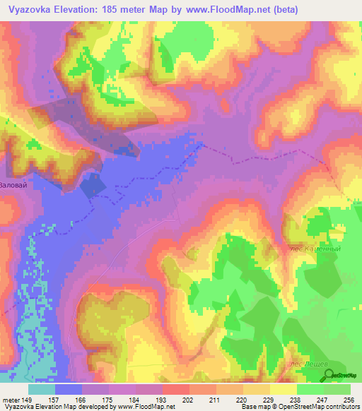 Vyazovka,Russia Elevation Map