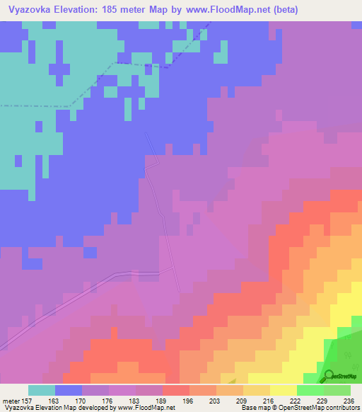 Vyazovka,Russia Elevation Map