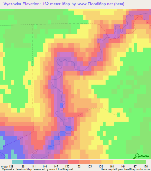 Vyazovka,Russia Elevation Map