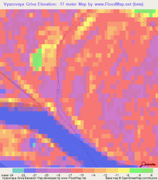 Vyazovaya Griva,Russia Elevation Map