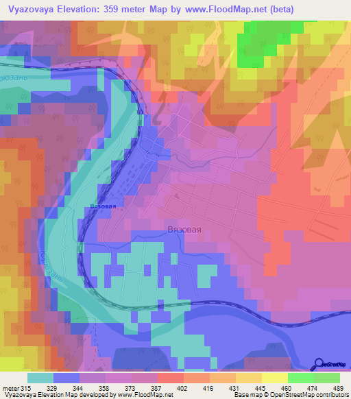 Vyazovaya,Russia Elevation Map