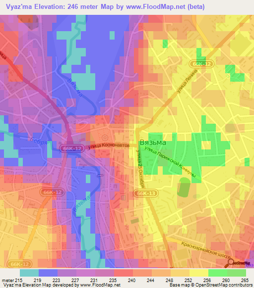 Vyaz'ma,Russia Elevation Map