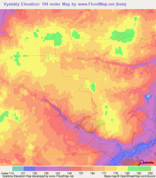 Vyatskiy,Russia Elevation Map