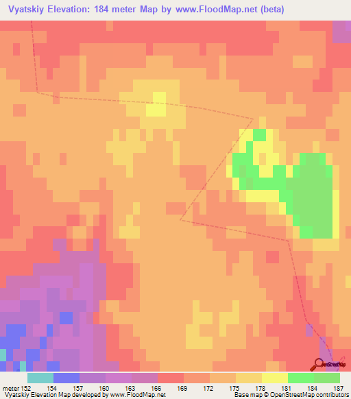 Vyatskiy,Russia Elevation Map