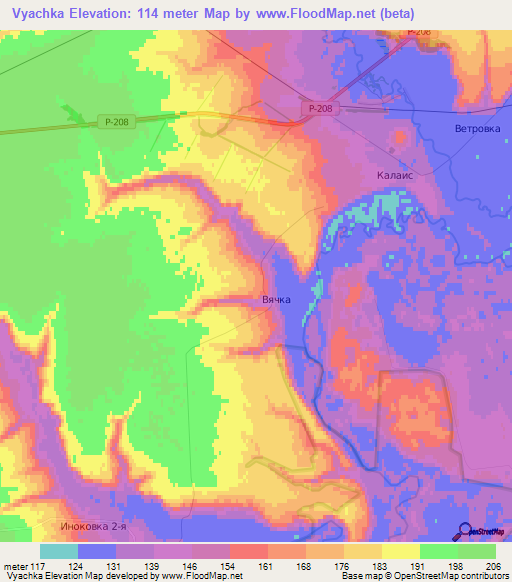 Vyachka,Russia Elevation Map