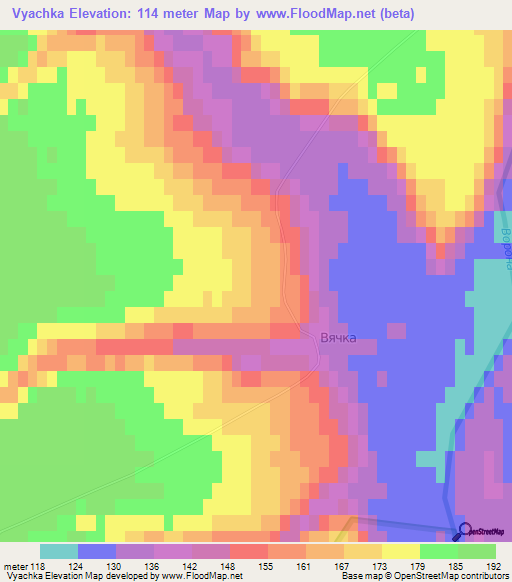 Vyachka,Russia Elevation Map