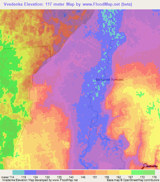 Vvedenka,Russia Elevation Map