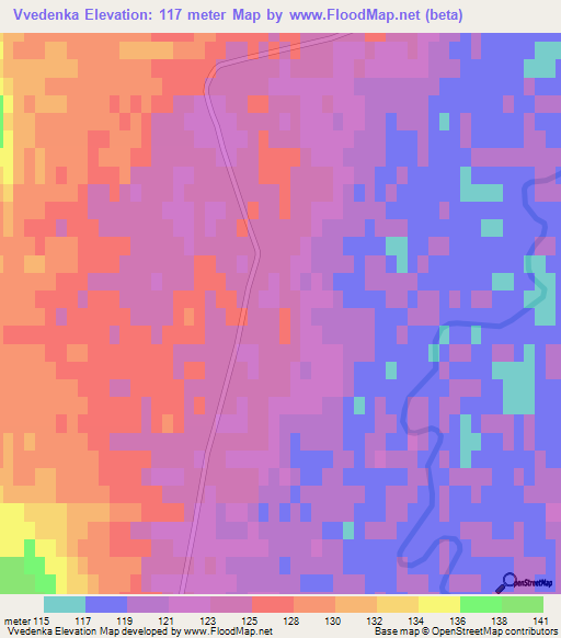 Vvedenka,Russia Elevation Map