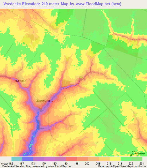 Vvedenka,Russia Elevation Map