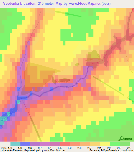 Vvedenka,Russia Elevation Map