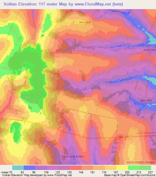 Vulkan,Russia Elevation Map