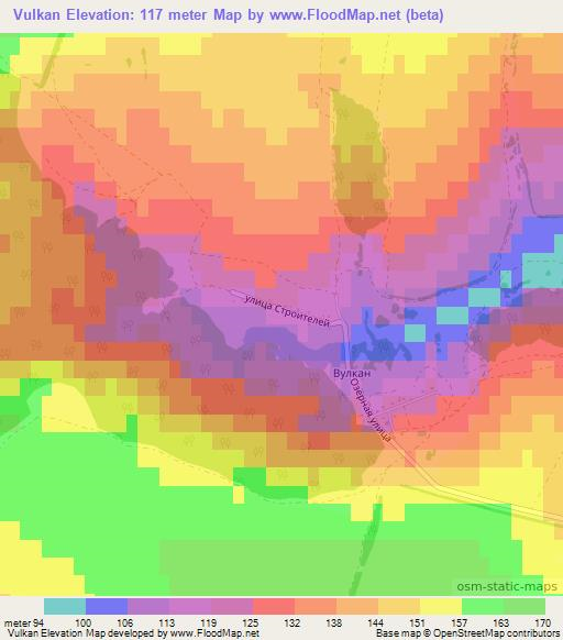 Vulkan,Russia Elevation Map