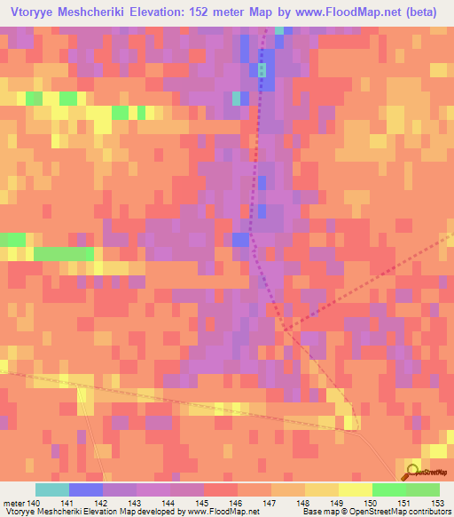 Vtoryye Meshcheriki,Russia Elevation Map