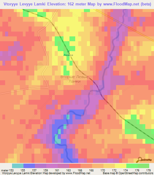 Vtoryye Levyye Lamki,Russia Elevation Map