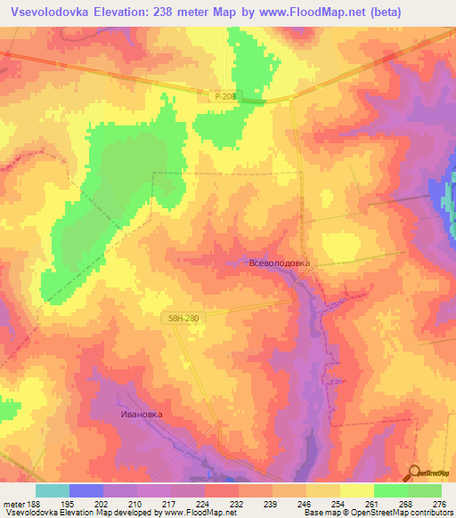 Vsevolodovka,Russia Elevation Map