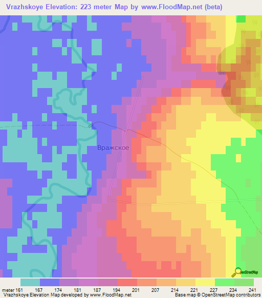 Vrazhskoye,Russia Elevation Map