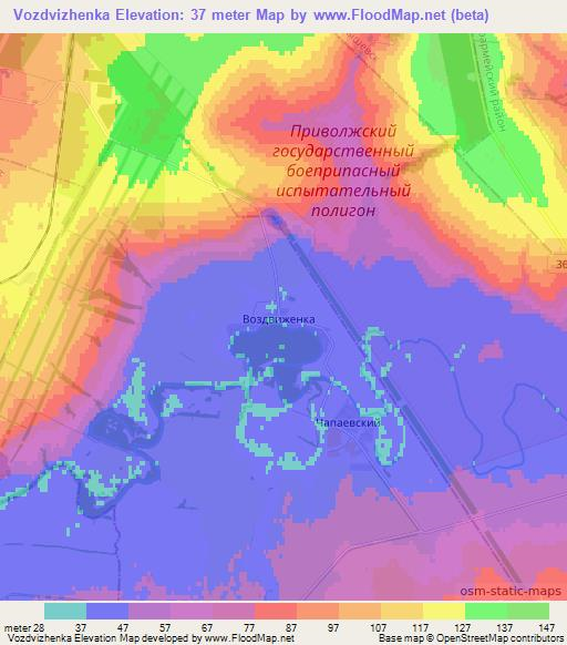 Vozdvizhenka,Russia Elevation Map