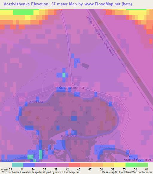 Vozdvizhenka,Russia Elevation Map
