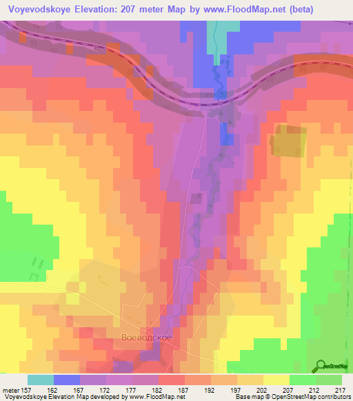 Voyevodskoye,Russia Elevation Map